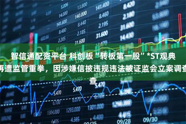 智信通配资平台 科创板“转板第一股”*ST观典再遭监管重拳，因涉嫌信披违规违法被证监会立案调查